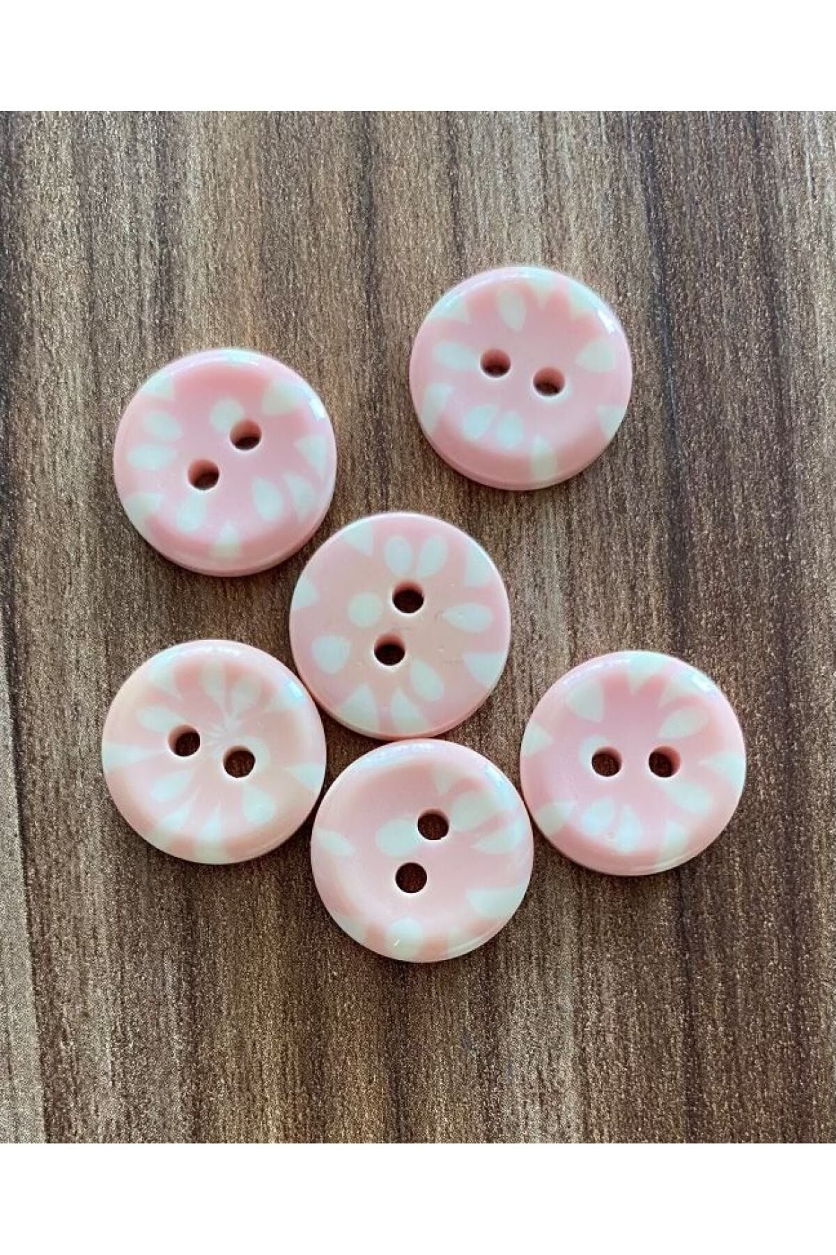 Benekli Polyester Bebe Düğmesi 1.5cm 6'lı Paket