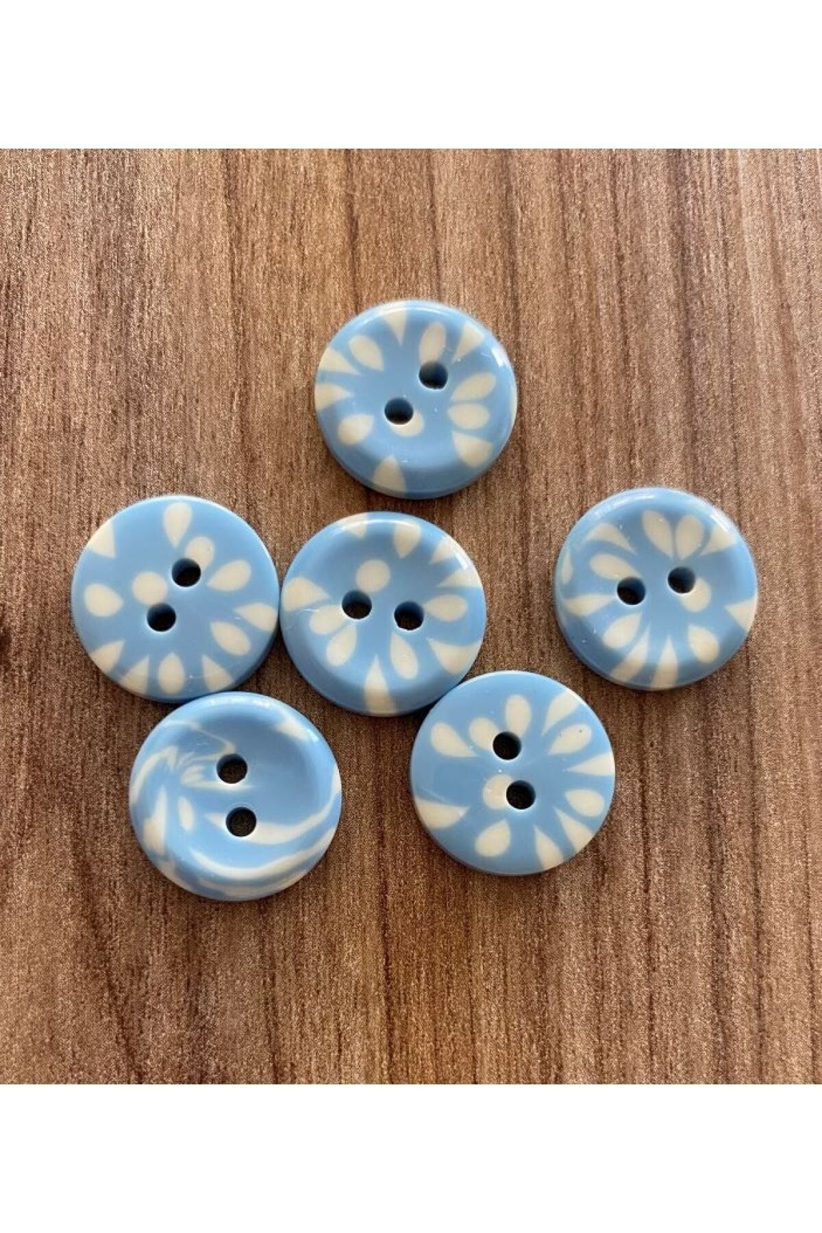 Benekli Polyester Bebe Düğmesi 1.5cm 6'lı Paket