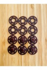 Dikmeli Plastik Çıtçıt 21mm 6'lı Paket (6 çift)  Renk: Kahve.