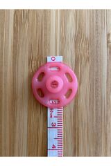 Dikmeli Plastik Çıtçıt 21mm 6'lı Paket (6 çift)  Renk: Koyu Pembe.