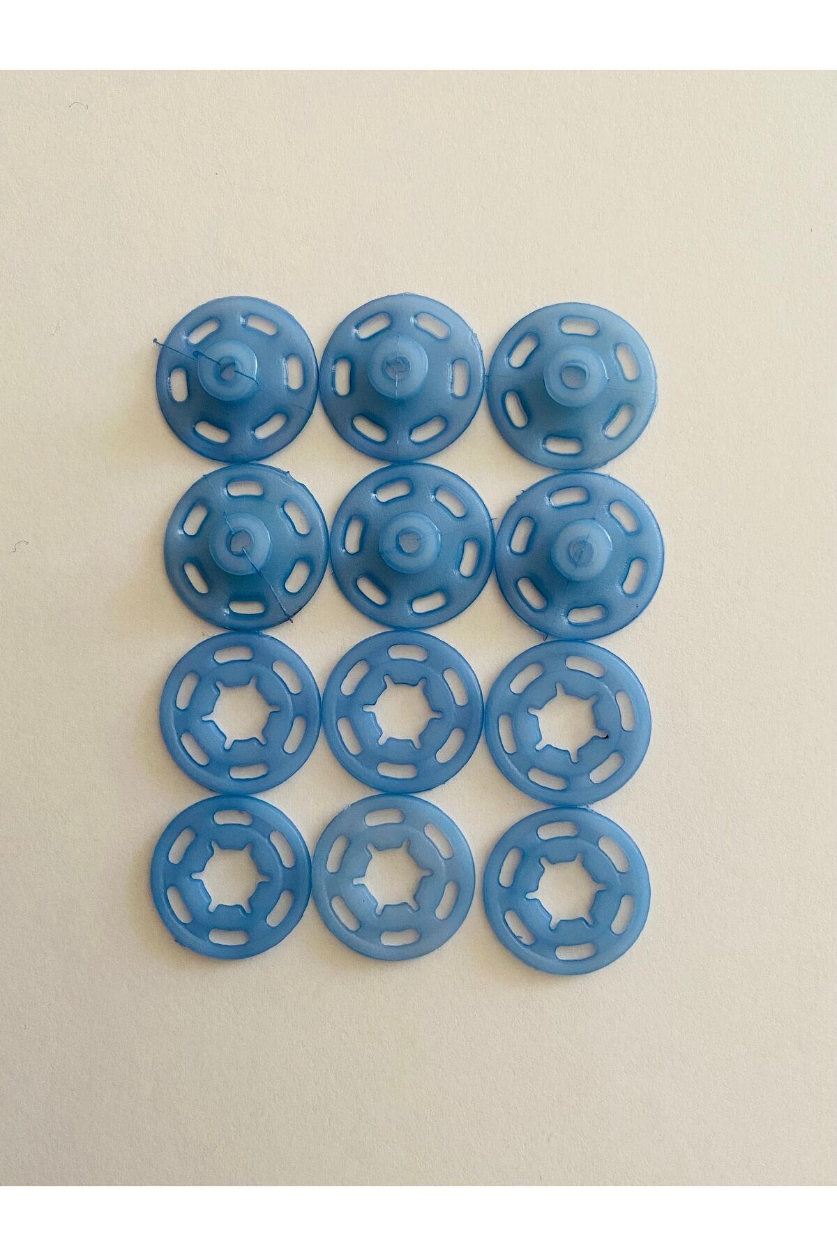 Dikmeli Plastik Çıtçıt 21mm 6'lı Paket (6 çift)  Renk: Mavi.