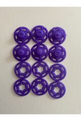 Dikmeli Plastik Çıtçıt 21mm 6'lı Paket (6 çift)  Renk: Mor.