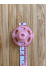 Dikmeli Plastik Çıtçıt 21mm 6'lı Paket (6 çift)  Renk: Pembe.