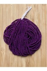 Patlıcan Moru Tonu 12dizi. Çekoslovakya, Adana, Hapishane Işi, Iğne Oyası Kum Boncuğu.