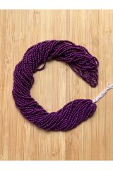 Patlıcan Moru Tonu 12dizi. Çekoslovakya, Adana, Hapishane Işi, Iğne Oyası Kum Boncuğu.