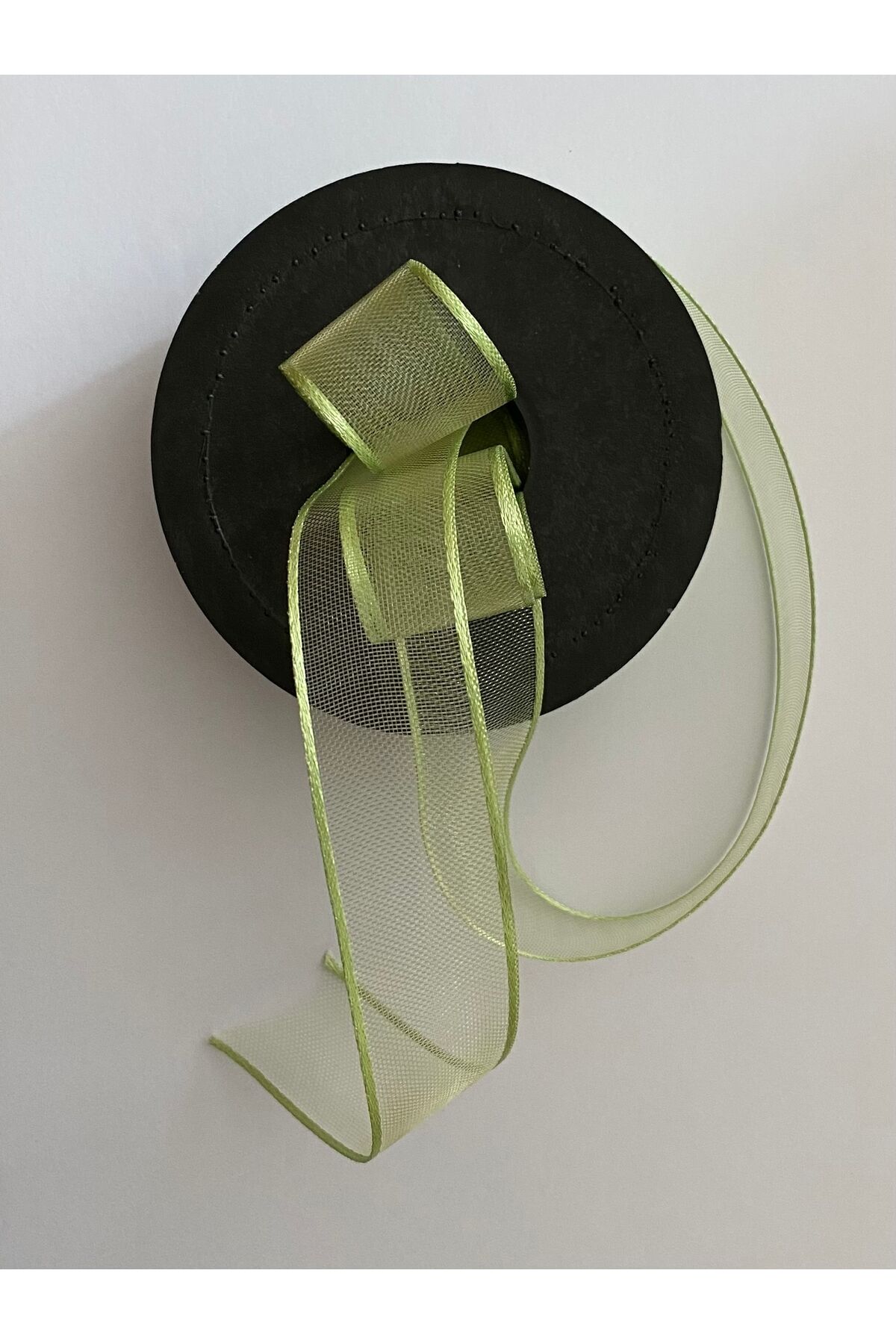 Şifon kurdele (Kurdale) 2.5cm x 20metre. Renk:Fıstık yeşili.