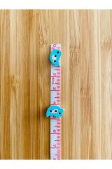 Beyaz Boyalı Desenli Şekilli Ahşap Düğme 9mm x 13mm.  6'lı Paket. Kuş figürü Turkuaz.