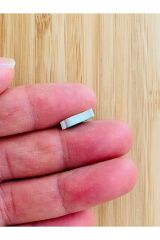 Beyaz Boyalı Desenli Şekilli Ahşap Düğme 9mm x 13mm.  6'lı Paket. Kuş figürü Turkuaz.