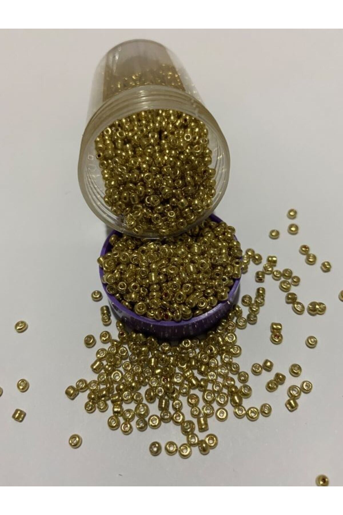 Kum Boncuk Metalik Kaplama No:2 Açık Sarı