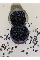 Kum Boncuk Metalik Kaplama No:2 Lacivert Janjan