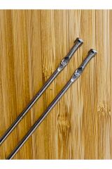 Dolu Çelik Örgü Şiş. 34 cm. No:3. Uyarı: Ucu sivri batma riski var