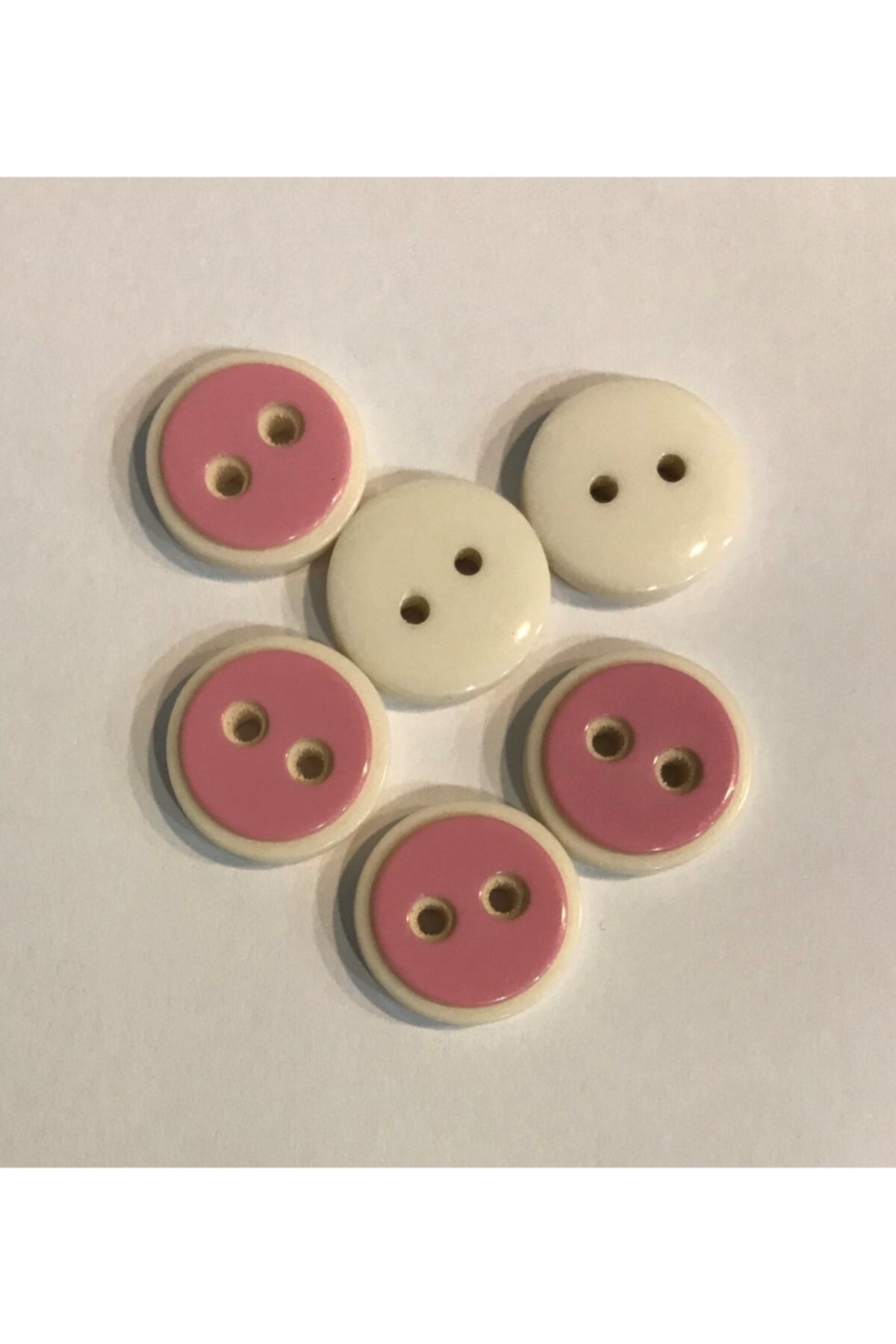 Beyaz Çember Bebe Düğmesi. 1.4cm 6'lı Paket.