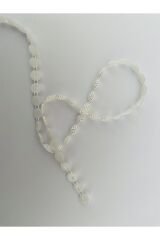 10mm Şerit Tırtıklı Yarım Inci. Beyaz. 4 Metre.