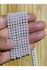 8mm Ikiz Şerit Yarım Inci. Beyaz. 4 Metre.