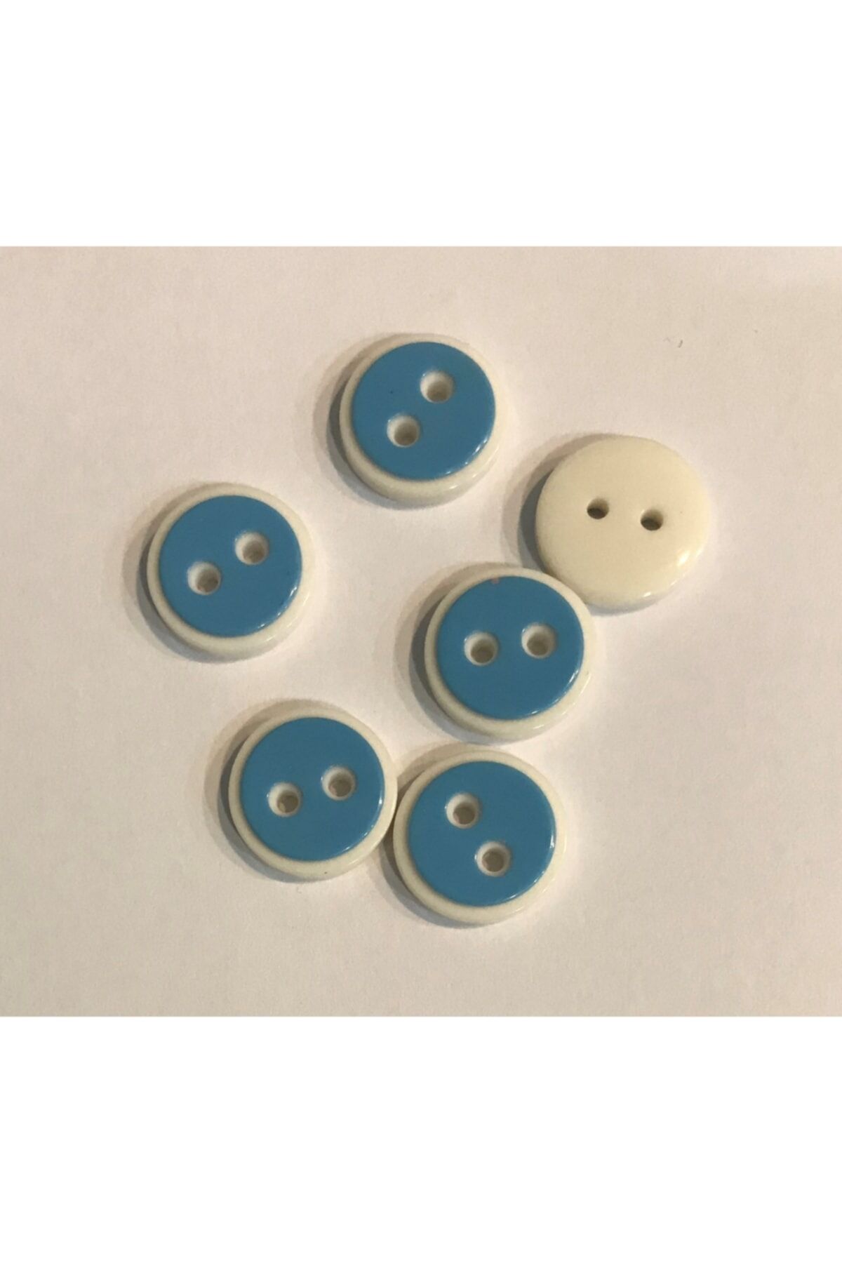 Beyaz Çember Bebe Düğmesi. 1.4cm 6'lı Paket.