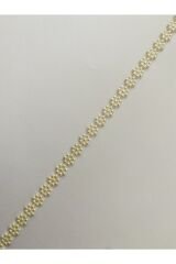 7mm Şerit Papatya Yarım Inci. Krem. 1,8 Metre.