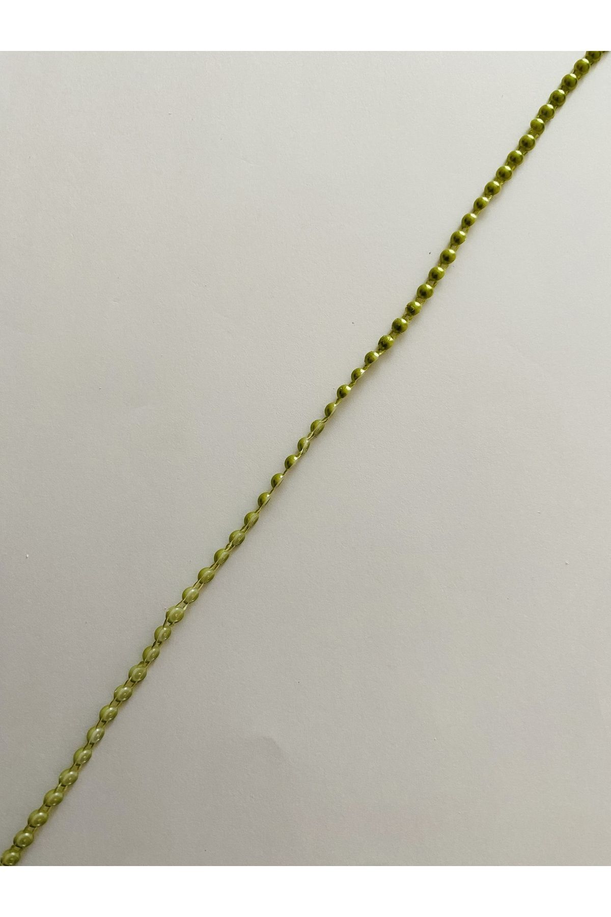 4mm Şerit Yarım Inci. Yeşil. 4 Metre.