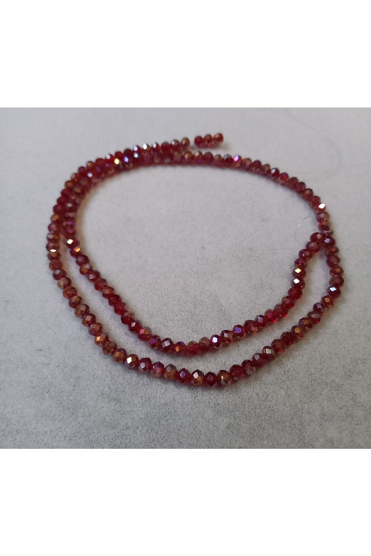 Bordo Basık Kristal Boncuk 4mm 1dizi No.19