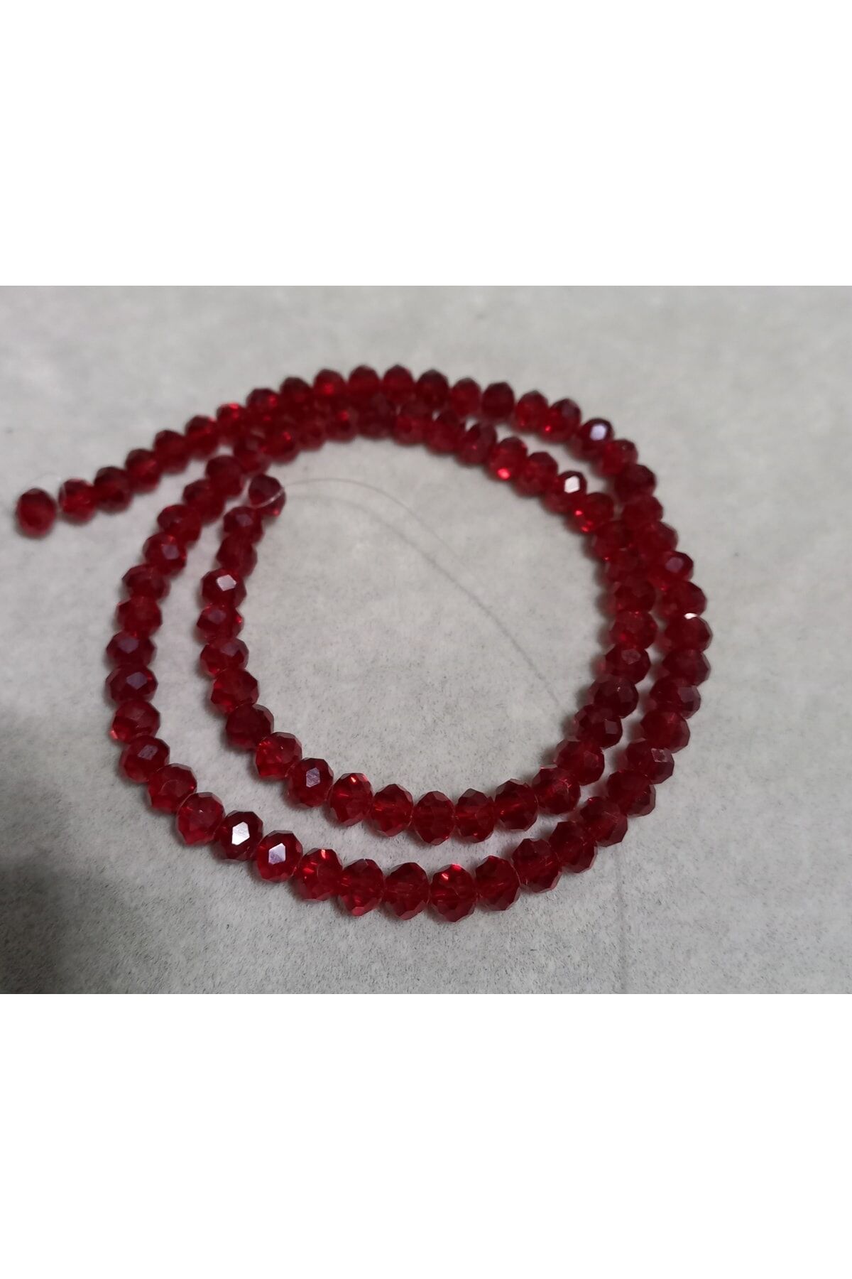 Bordo Basık Kristal Boncuk 6mm 1dizi No.1