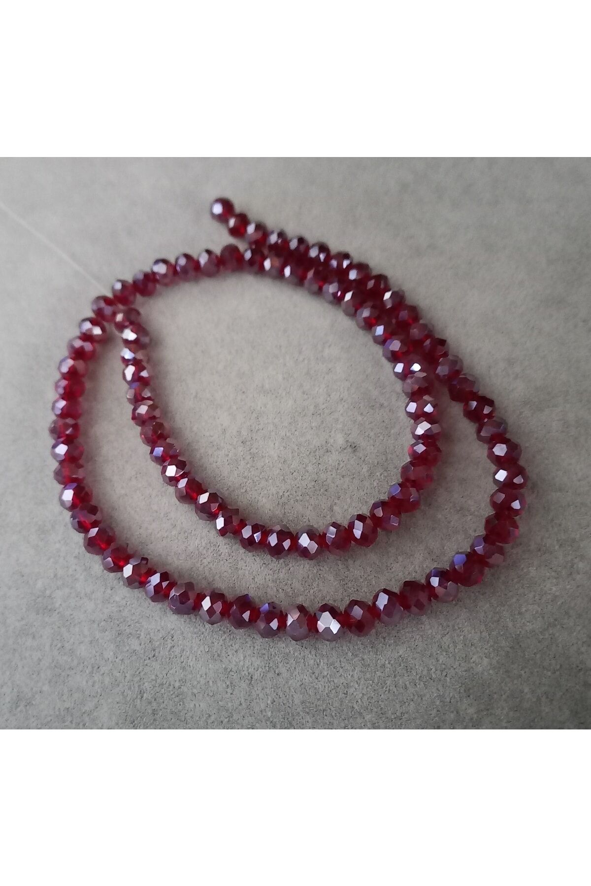 Bordo Basık Kristal Boncuk 6mm 1dizi No.27