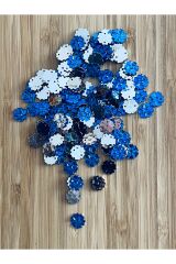 Taş görünümlü plastik pul. Ebat:11mm. Tahmini 250 adet. Renk: Gece Mavisi.