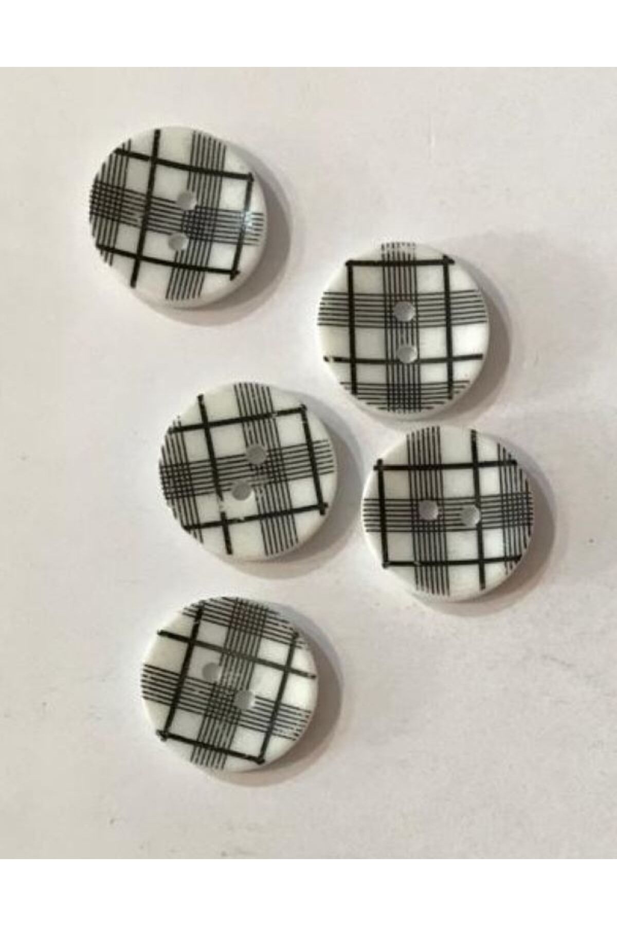 Ekose Desenli Hırka Yelek Ceket Düğmesi. 2cm. 5'li Pkt.