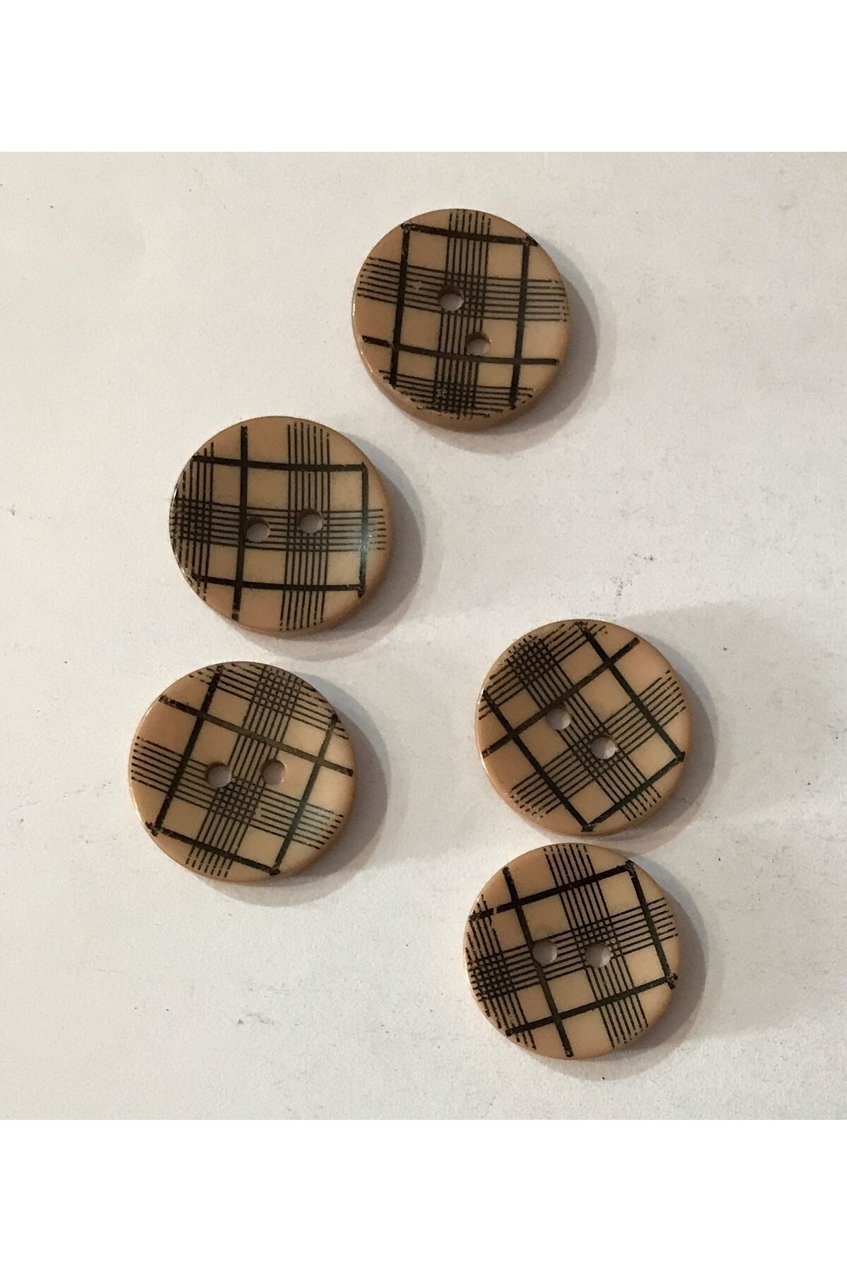 Ekose Desenli Hırka Yelek Ceket Düğmesi. 2cm. 5'li Pkt.