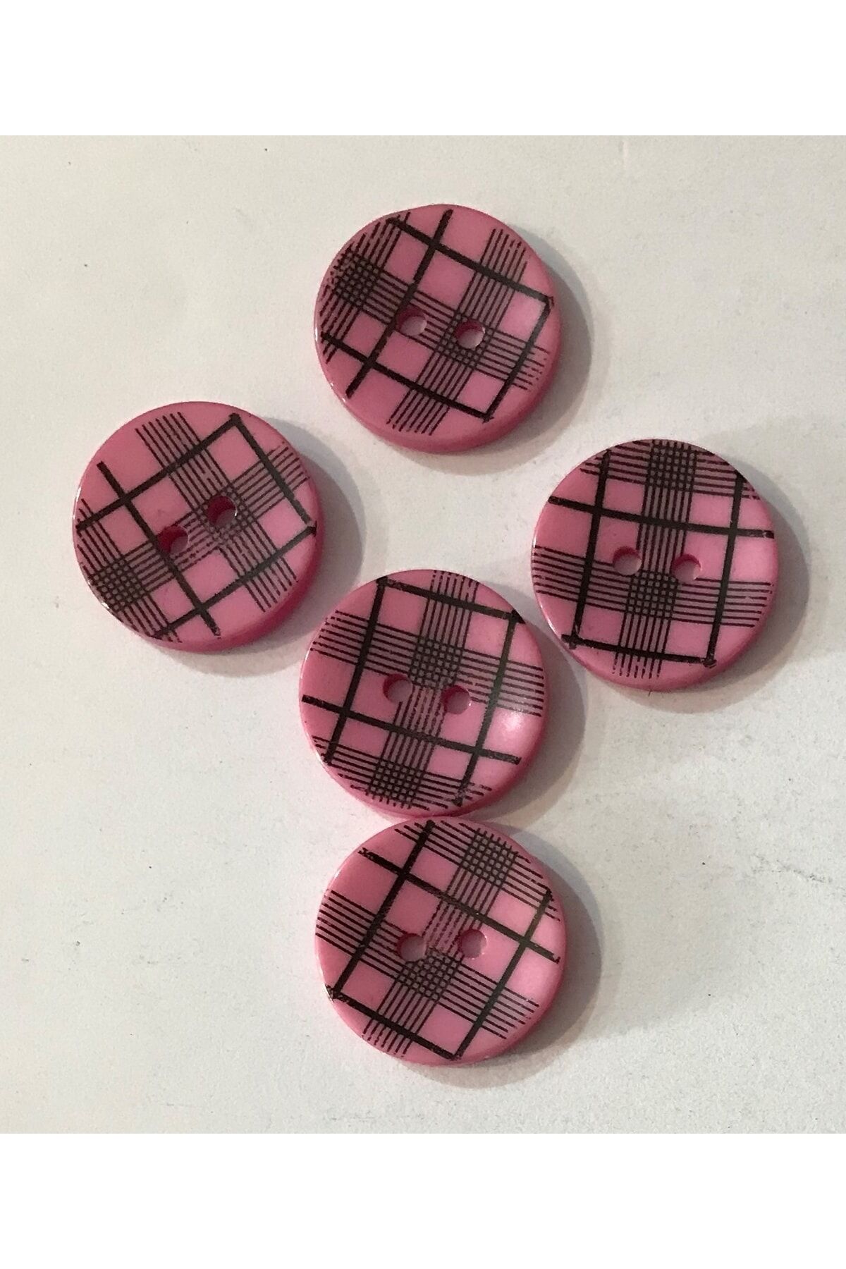 Ekose Desenli Hırka Yelek Ceket Düğmesi. 2cm. 5'li Pkt.