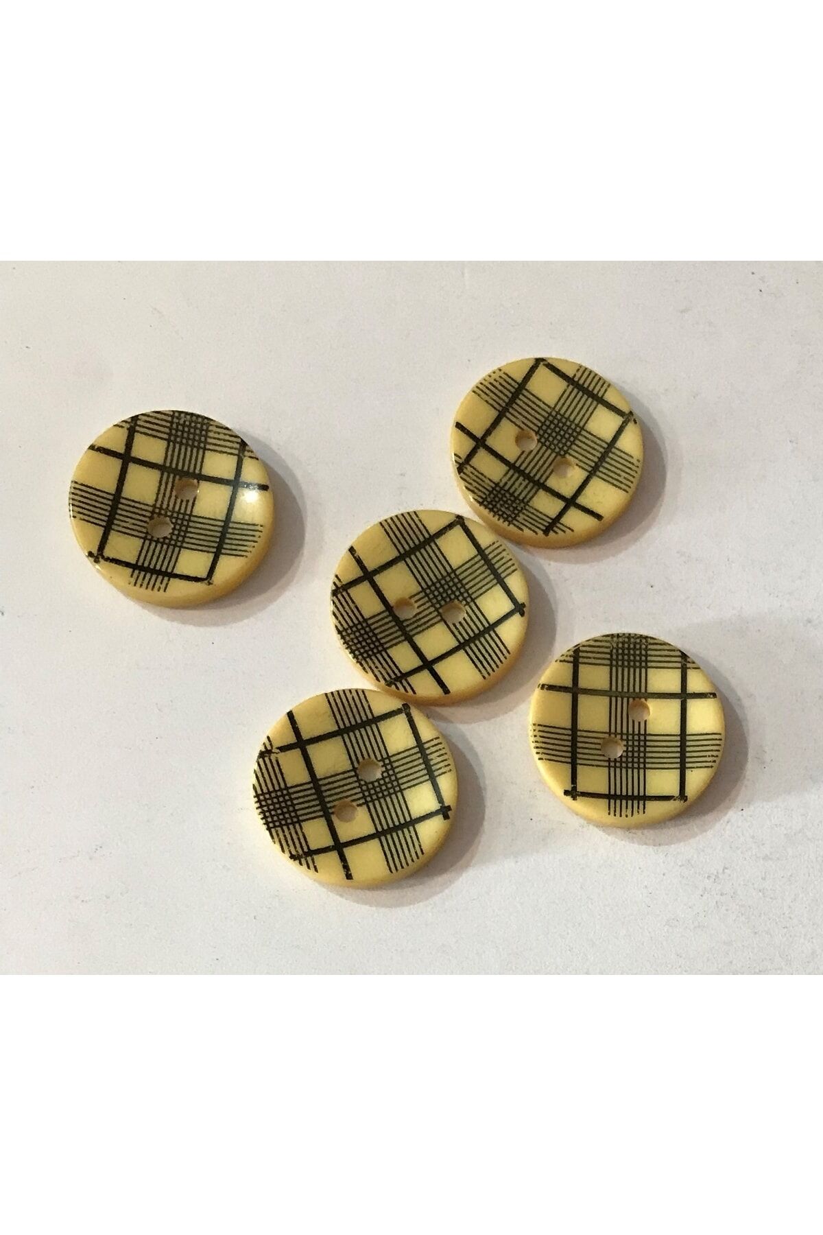 Ekose Desenli Hırka Yelek Ceket Düğmesi. 2cm. 5'li Pkt.