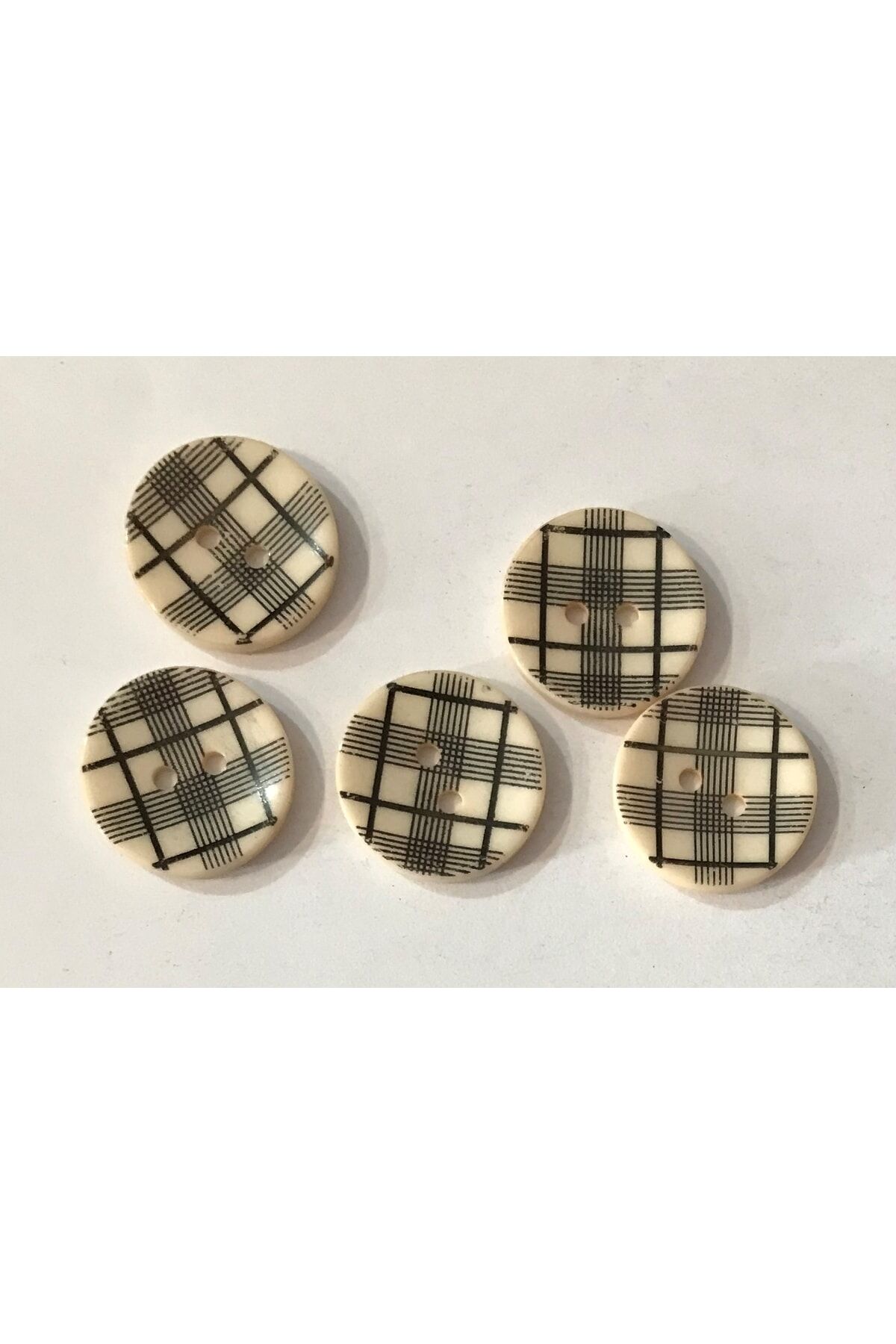 Ekose Desenli Hırka Yelek Ceket Düğmesi. 2cm. 5'li Pkt.