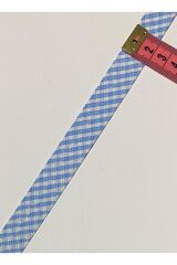 Ekose Mavi Gümüş Simli Biye (şerit) 2cm.