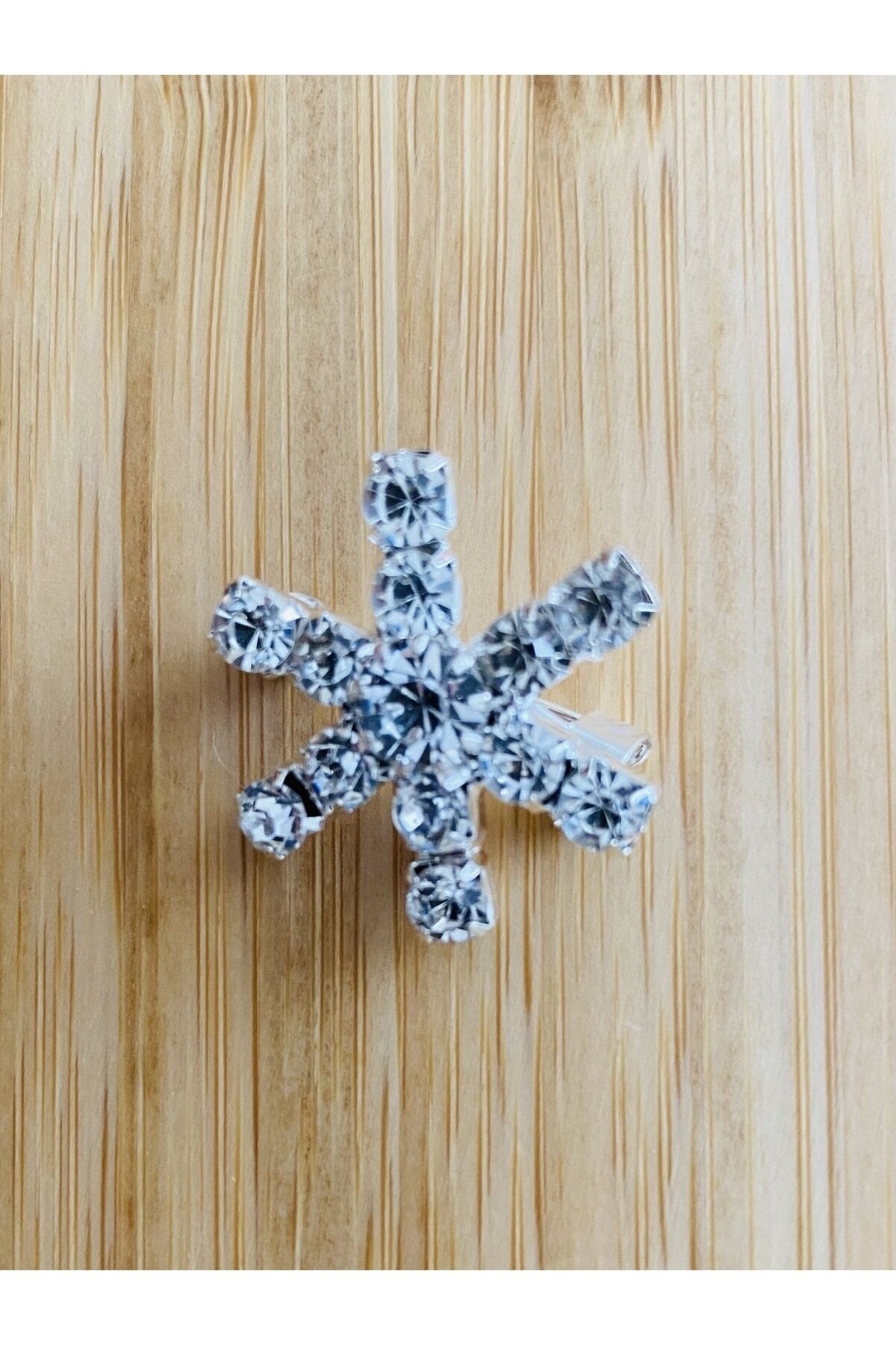 Taşlı Beyaz Çark Broş. Tekli.