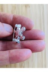 Taşlı Beyaz Çark Broş. Tekli.