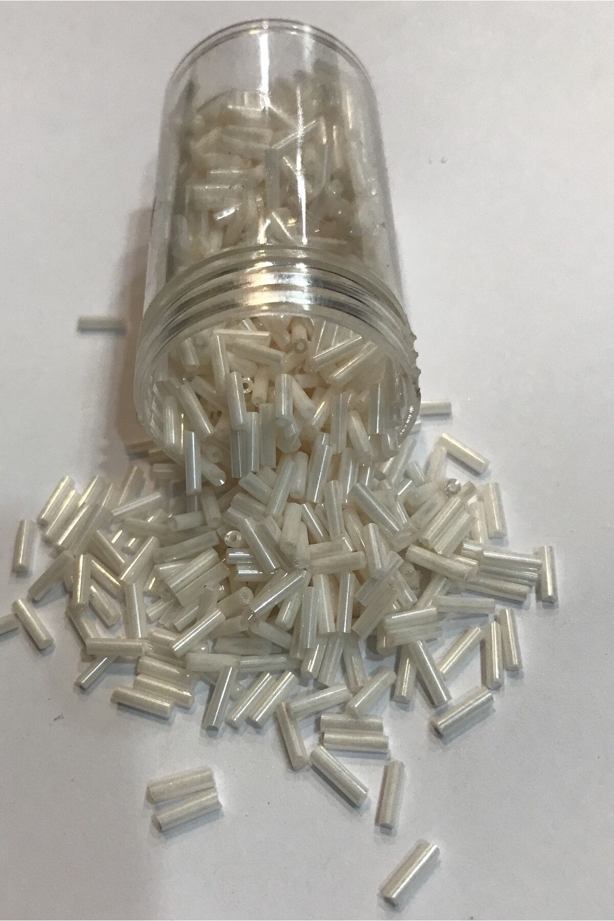 Boru Boncuk 6mm Açık Krem