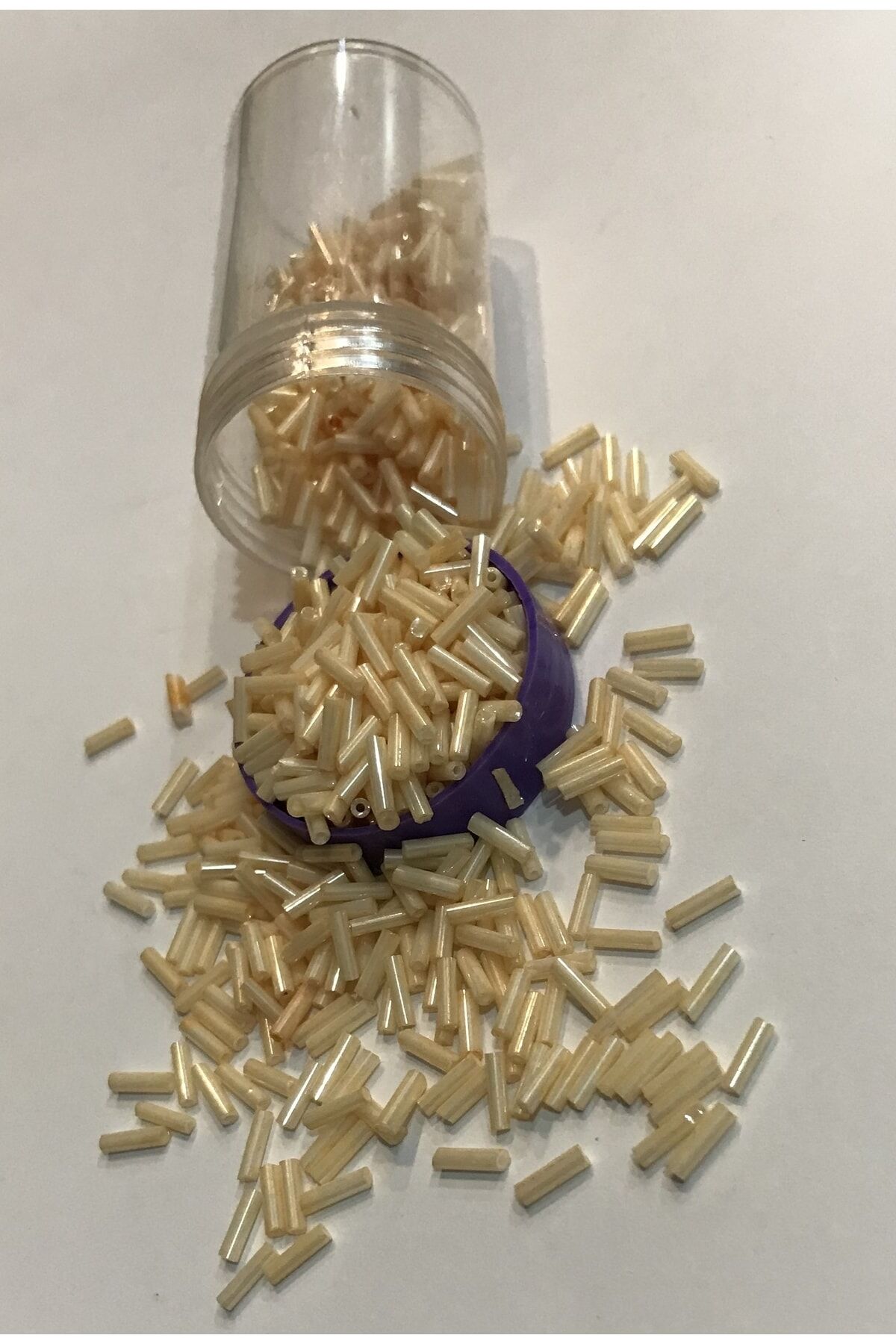 Boru Boncuk 6mm Ekru