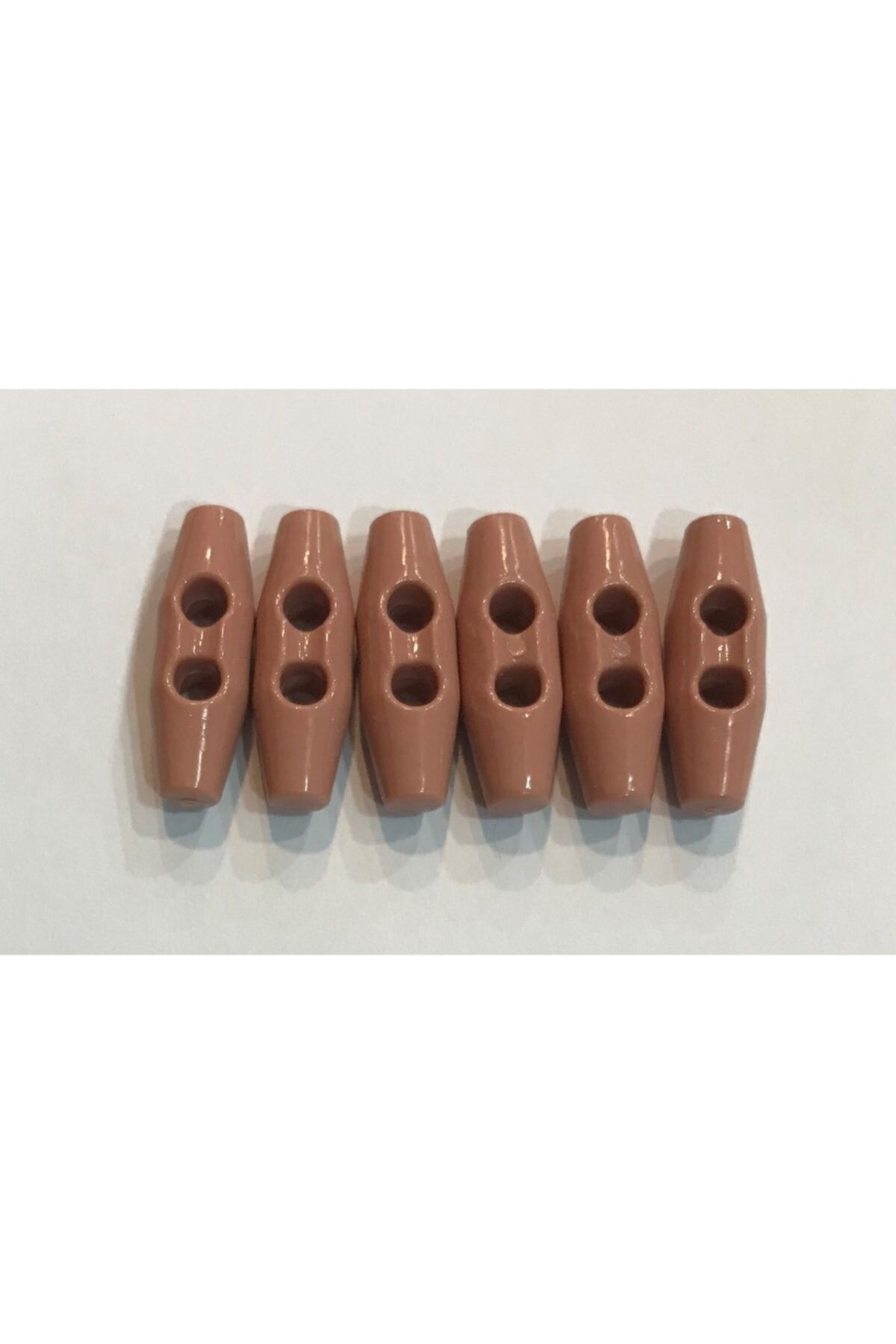 Plastik Çoban Düğme 25mm 6'lı Paket. Koyu Pudra Tonu.