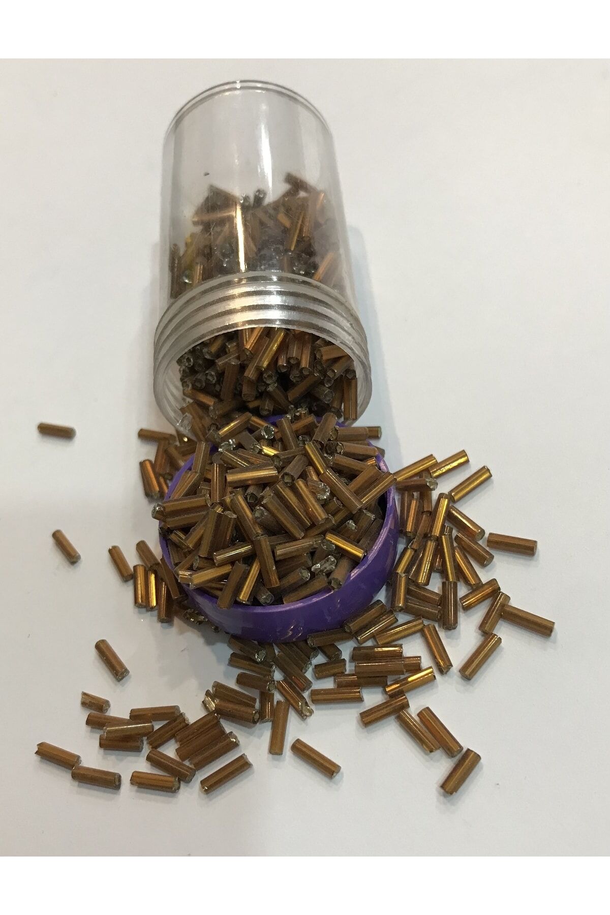 Boru Boncuk 6mm Koyu Altın Sarısı