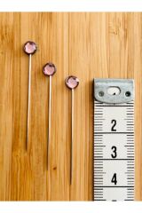 Taşlı Şal Eşarp İğnesi. 38mm. 3'lü Paket. Pudra.