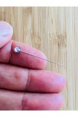 Taşlı Şal Eşarp İğnesi. 38mm. 3'lü Paket. Pudra.