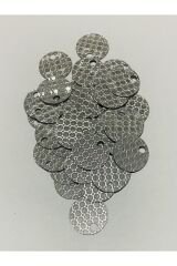 Patik, Çanta, Supla Ve Makrame Pulu 20mm 25gr. Takriben 130 Adet. Petek Desenli Gri.