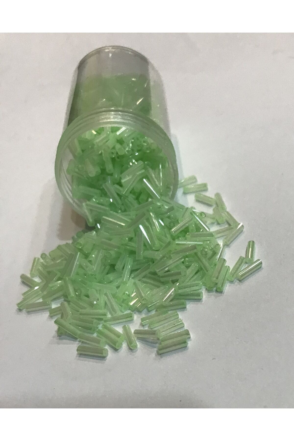 Boru Boncuk 6mm. Boru Ve Kum Karışık Beyaz-su Yeşili