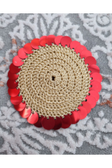 Patik, Çanta, Supla Ve Makrame Pulu 20mm 25gr. Takriben 185 Adet. Janjan Kırmızı.