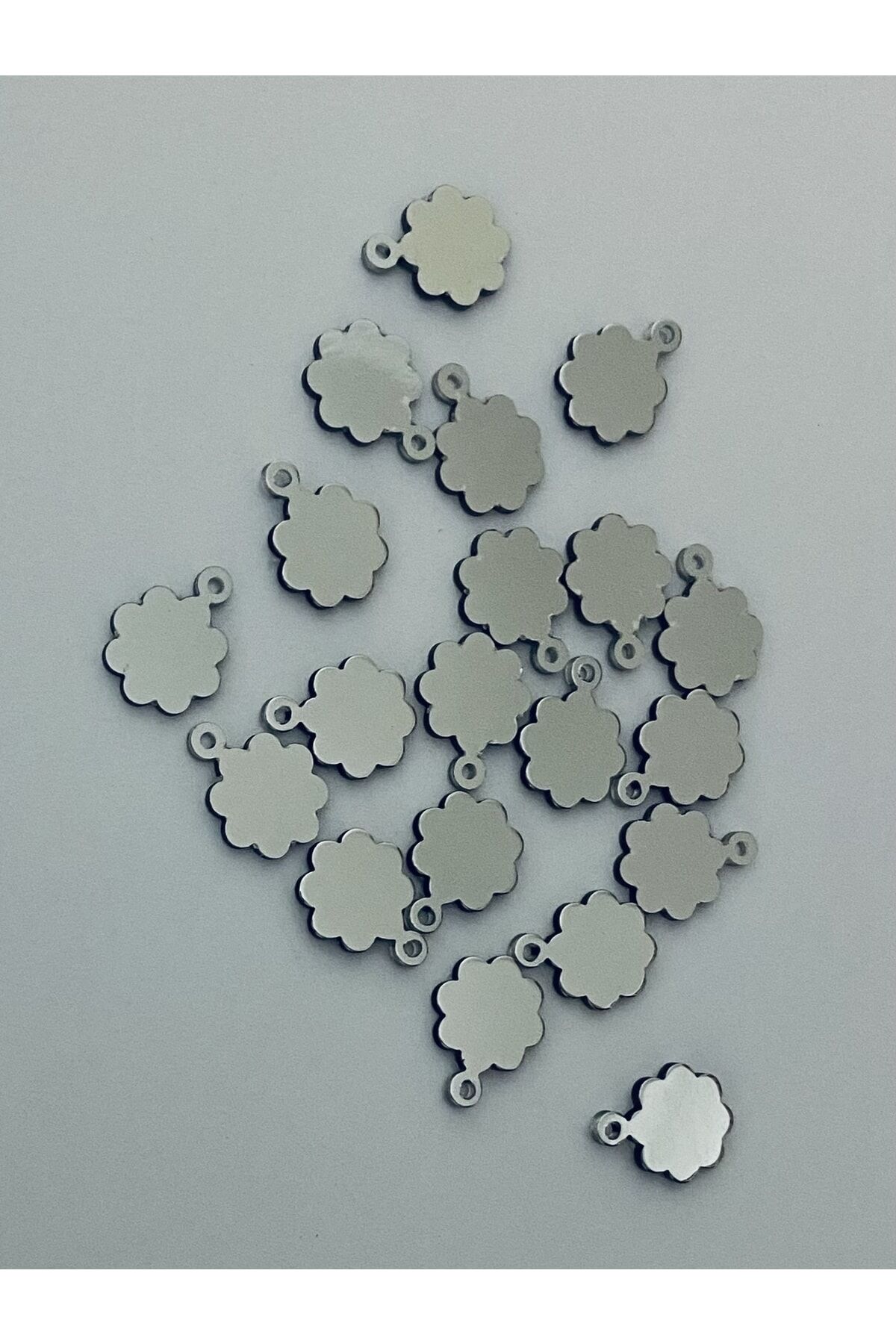 10mm Papatya Oya, Abiye, Halhal, Bileklik, Kolye Pleksi Metalik Kaplama Plastik El Işleme Pul. 20gr.