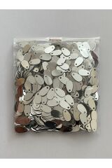 Yazma, Havlu, Abiye, Çeyizlik Işleme Damla Pul. 9x5mm. 20gr. Takriben 1120 Adet. No:1 Renk:gümüş.