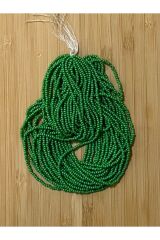 Kurbağa Yeşili. Kum Boncuk Çekoslovakya, Adana, Hapishane Işi, Iğne Oyası Ve Işleme Boncuğu 12dizi.