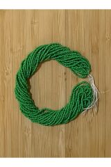 Kurbağa Yeşili. Kum Boncuk Çekoslovakya, Adana, Hapishane Işi, Iğne Oyası Ve Işleme Boncuğu 12dizi.