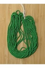 Kurbağa Yeşili. Kum Boncuk Çekoslovakya, Adana, Hapishane Işi, Iğne Oyası Ve Işleme Boncuğu 12dizi.