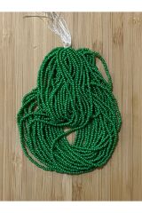 Kurbağa Yeşili. Kum Boncuk Çekoslovakya, Adana, Hapishane Işi, Iğne Oyası Ve Işleme Boncuğu 12dizi.