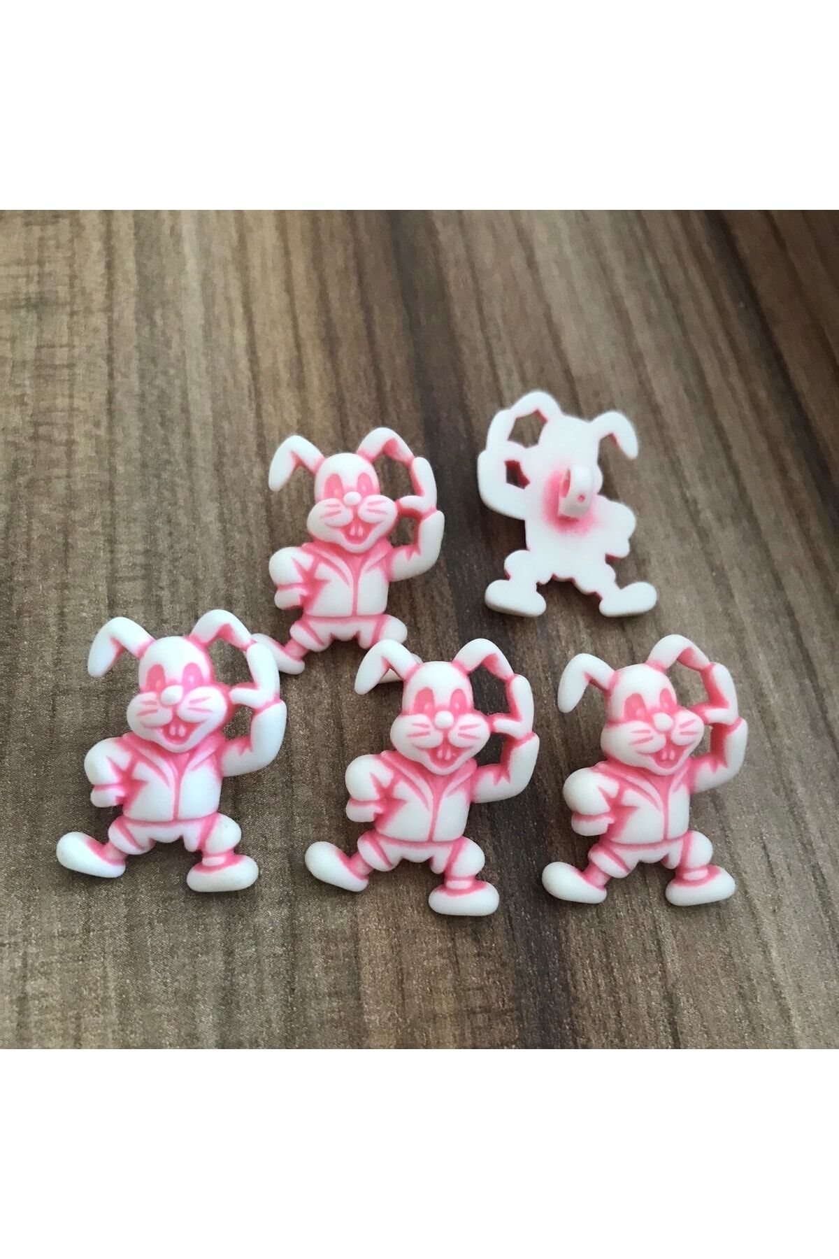 Tavşan Süs Düğme 25mm. 5'li Paket.