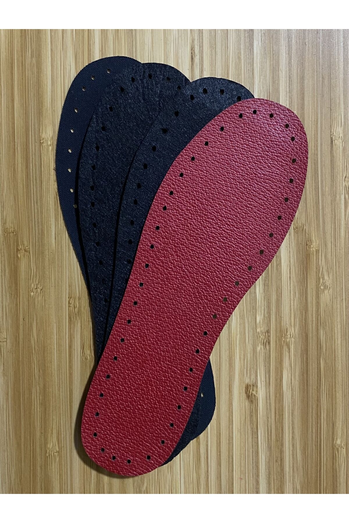 El Örgü Patik Tabanlık İthal Keçe ve Vinileks Deri. 1 Çift. No:36 Boy:22,5cm.